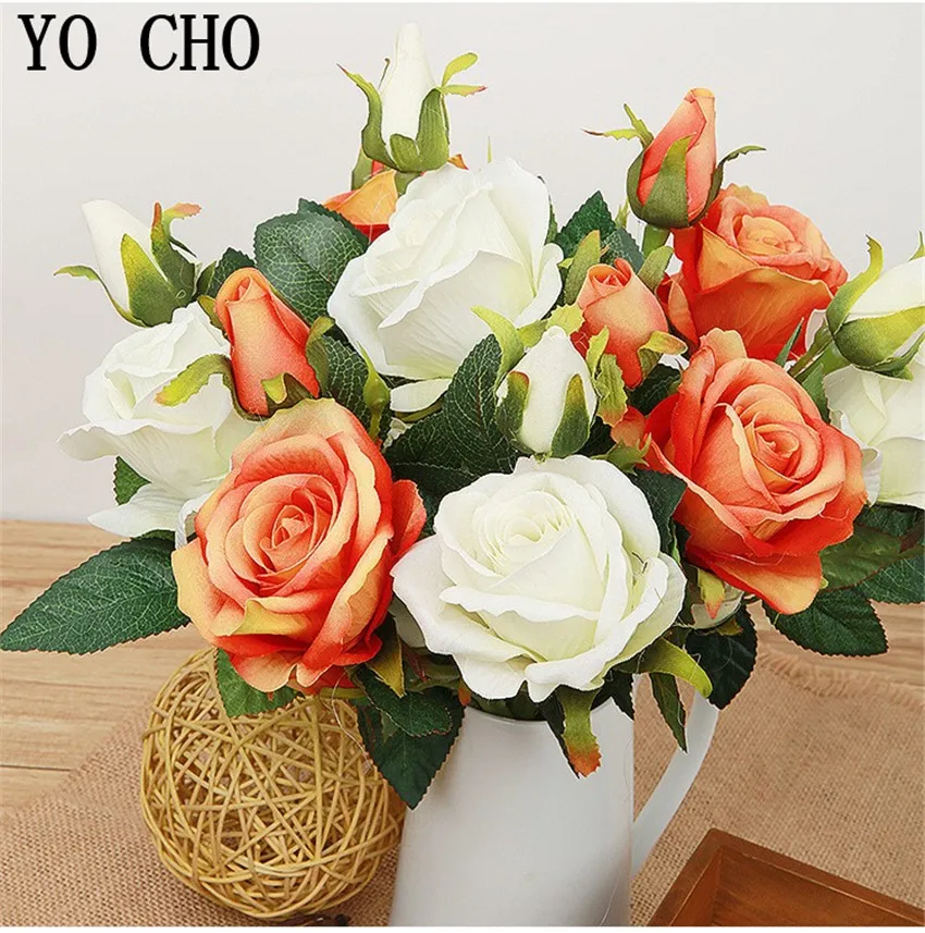 YO CHO 3 головы свадебное украшение искусственный пион букет Шелковый цветок розы для украшения дома украшение стола свадебные цветы