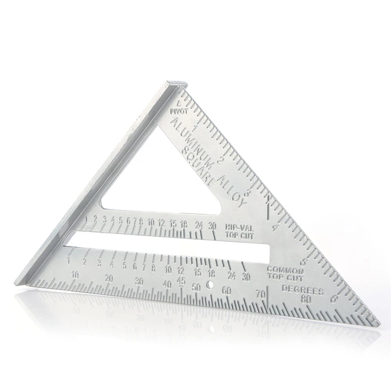 

7 Inch Aluminium Alloy Triangle Ruler for Woodworking Metric Inch 90 Degree 45 Degree Square Triangle Ruler