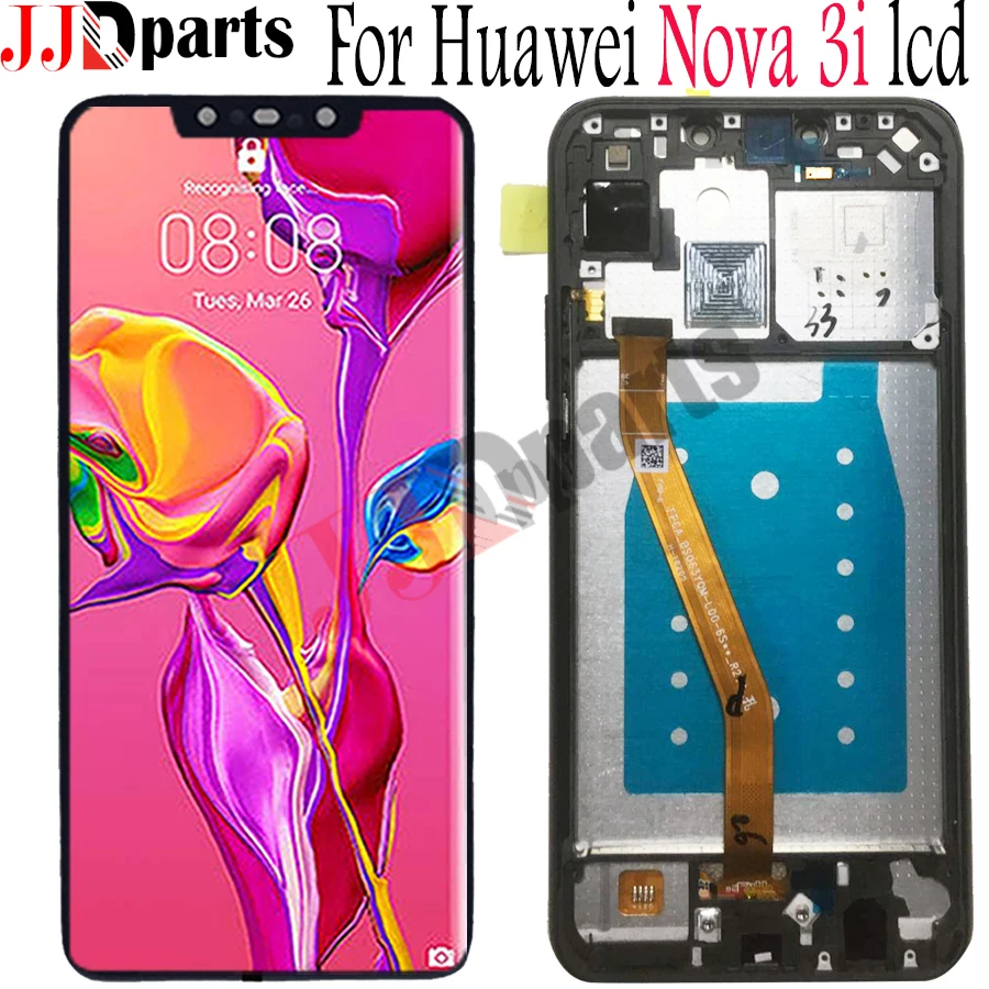 

Original 6.3" Huawei Nova 3i LCD Display Screen Digitizer Huawei p smart +lcd display + frame For huawei Nova 3i Screen Replace