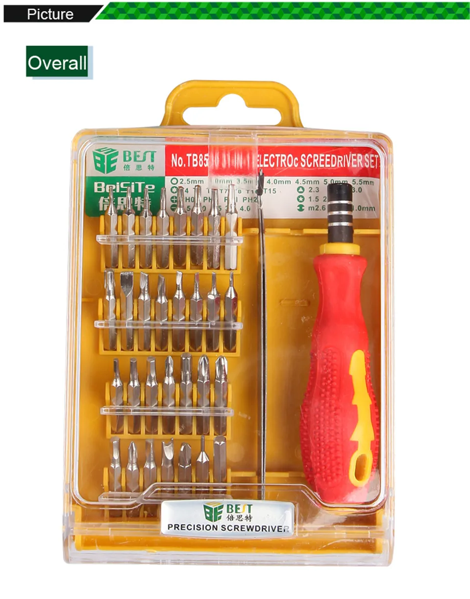 

BST-8530C 30 in 1 Multifunction Electronics Precise Screwdriver Tweezers Set For Smart Phone Samsung Macbook Mobile Phone Laptop