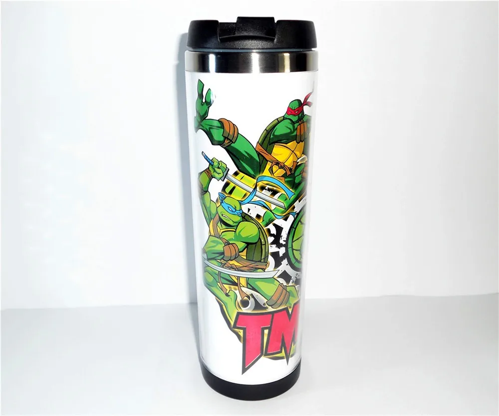 New DIY Mug Ninja Turtle TMNT Creative Coffee Cup Water Cup Travel Cup  Stainless Steel 18 CM 14OZ Gift Free Shipping|cup animals|gift mailcup  skull - AliExpress