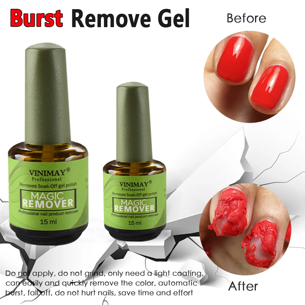 

15ML Nail Gel Polish Burst Magic Remover Soak Off UV LED Nail Polish Cleaner 2-3 minutes burst permanentes Base Top Coat TSLM1