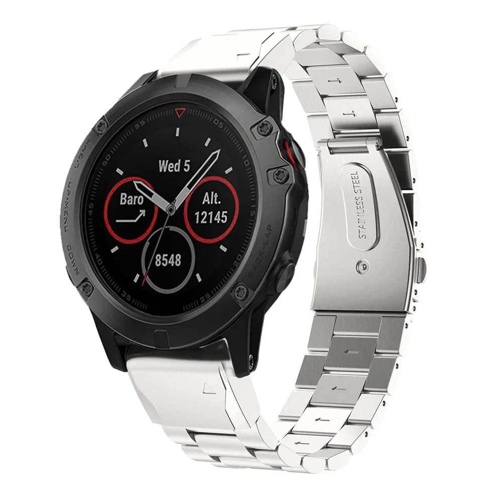 Aço inoxidável genuíno 26mm pulseira fácil ajuste
