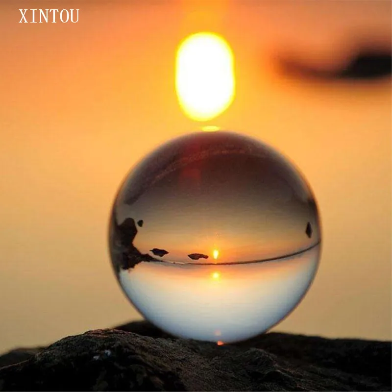 

XINTOU Clear Crystal Ball Photography 80mm K9 Sphere Home Fengshui Art Decor Prop Accessory Meditation Ball Globe with Stand