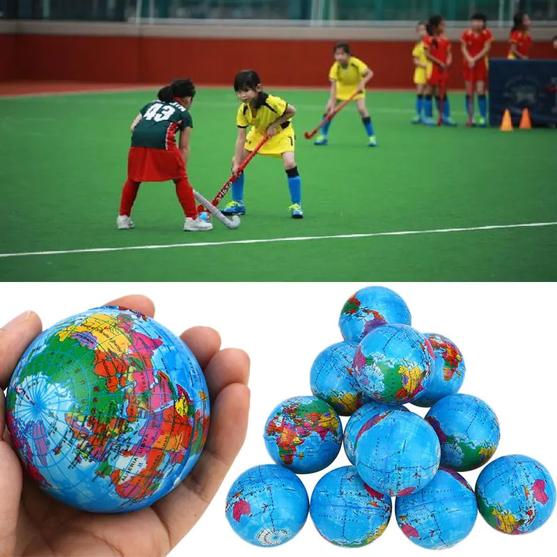 PU Sponge Globe Toy Sponge Ball Baby Goods Relaxing Sponge Ball Map Children'S Toys World Map Planet 6.37.6cm Earth Globe