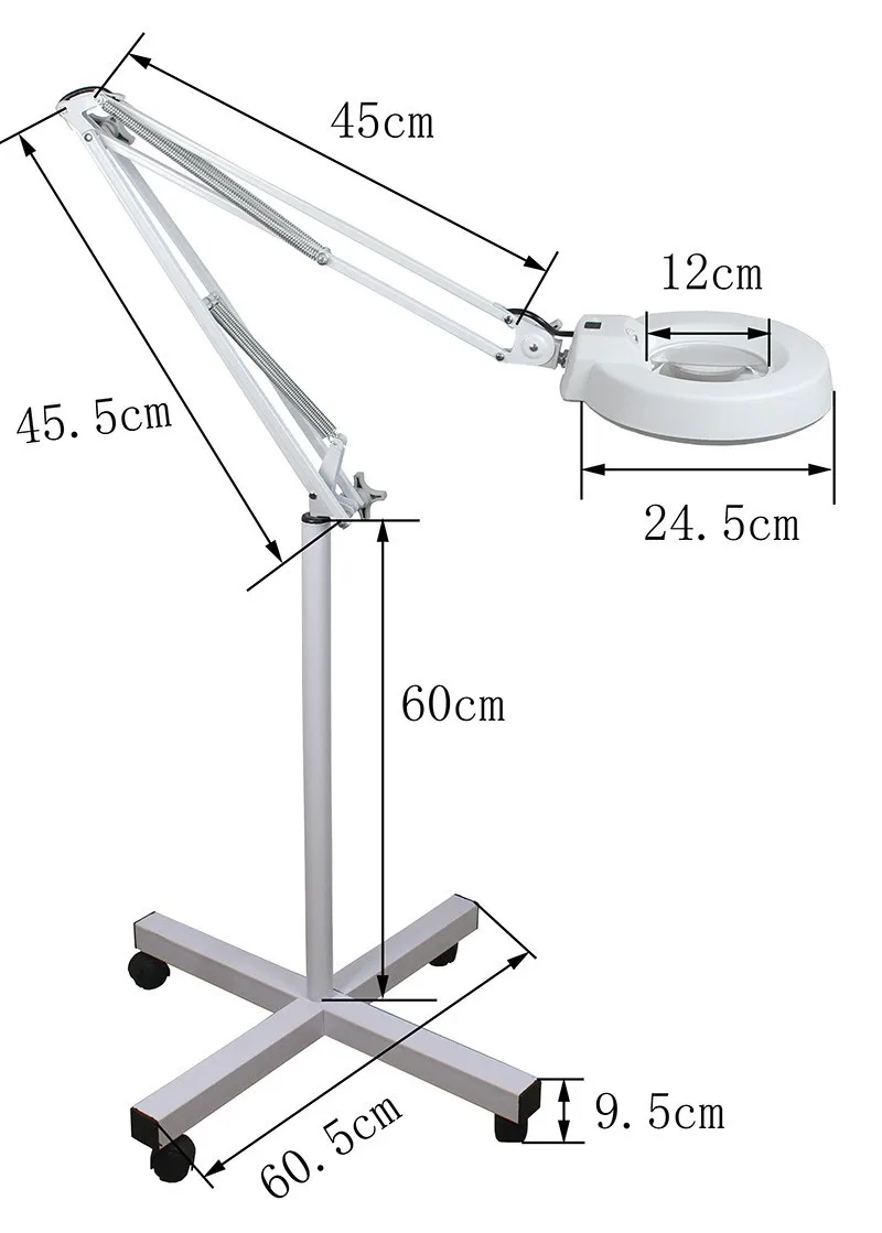 Lâmpada de Assoalho Lente de Vidro Magnifer com Luz Atacado Stand Branco Óptico Iluminado Grande Lupa Lâmpada Led 5 de Vidro Óptico LED Iluminado Grande Lupa