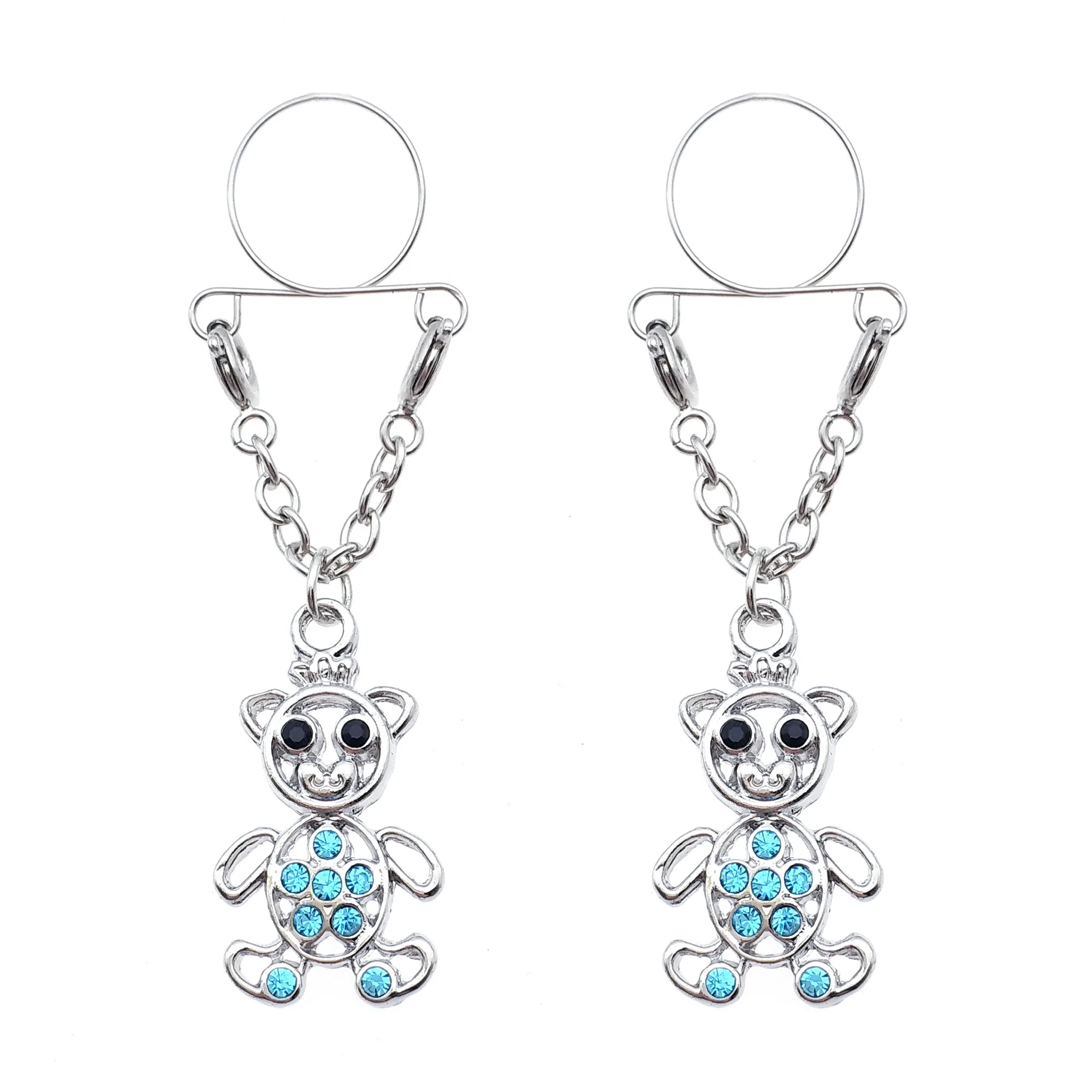 Sexy Adjustable Non Pierced Cilp on Long Dangle Chain 2Pcs Fake Nipple Rings body piercing jewelry | Украшения и аксессуары