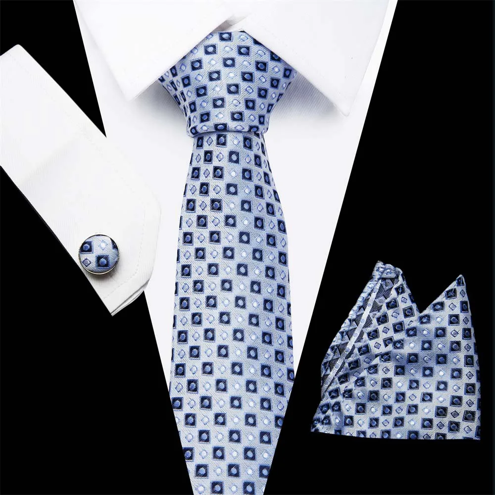 32 цвета дизайн 7 см шелковый галстук Набор Цветочный платок-галстук и запонки Бизнес Свадьба печать шеи галстуки для мужчин - Цвет: S54