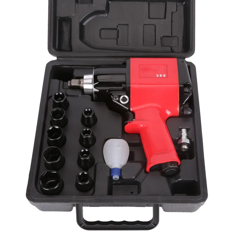 

IW-389 High Quality Pneumatic Tools 1/2'' Industry Super-Duty Air Impact Wrenches Kit Pneumatic Ratchet Wrench Set