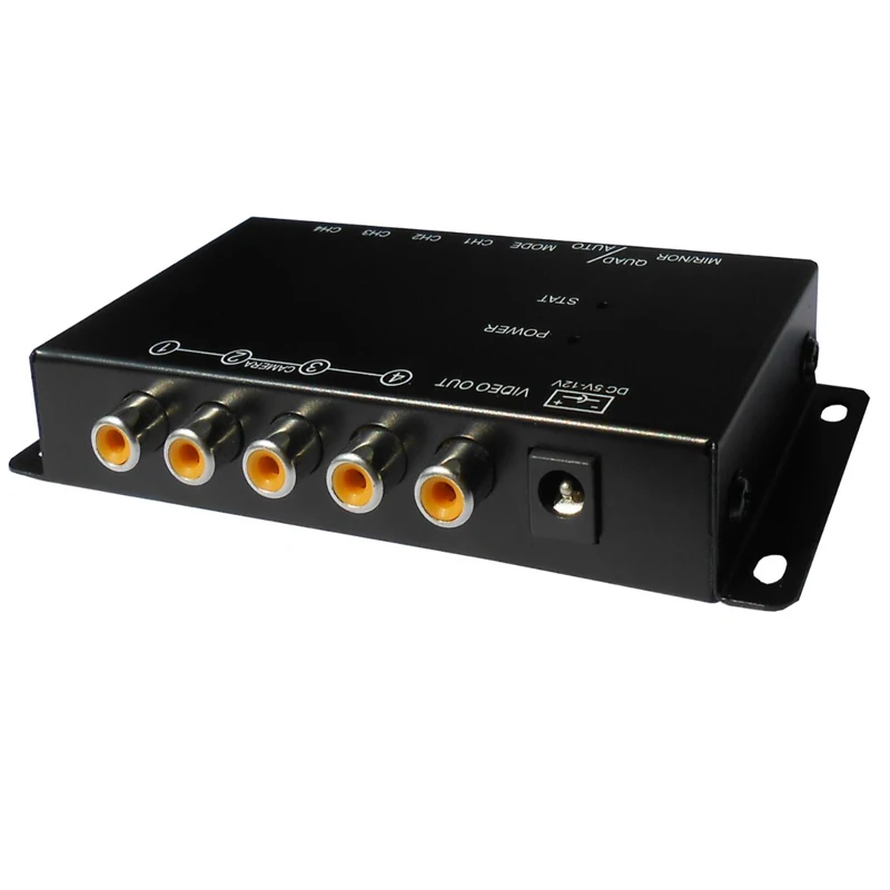 

Car 4-Way Composite RCA Video Splitter support car rear front side view cameras four cameras control box switch