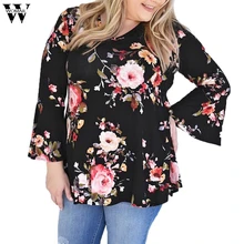 

WOMAIL Women Autumn Casual Floral Printing Long Sleeve Tops T-Shirt Camiseta Mujer Manga Larga APL26 W20D30