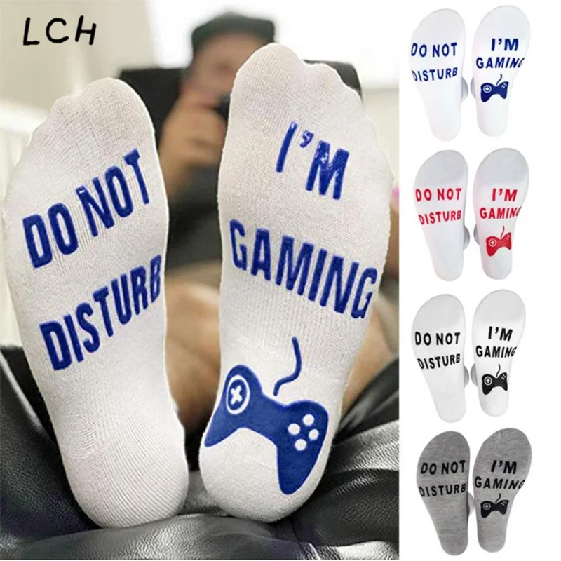 

Unisex Novelty Socks Do Not Disturb I Am Gaming Funny Letter Printed Socks New