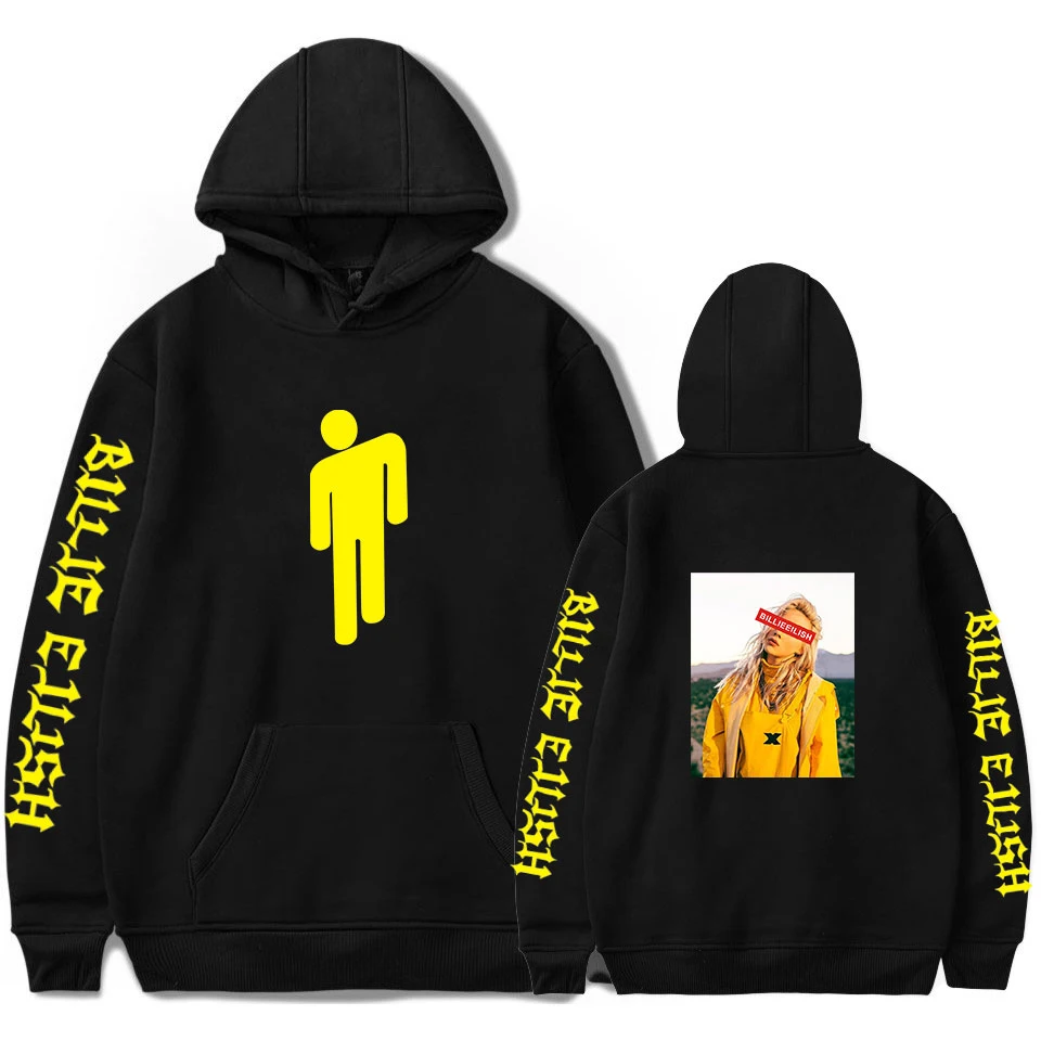 Billie Eilish/толстовки с капюшоном толстовка для мальчиков и девочек двойным принтом