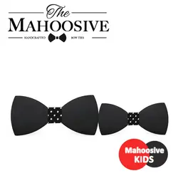 Mahoosive Для детей мальчиков из цельного дерева Цвет Свадебные предварительно связали клип шею ребенка галстуки-бабочка шейные платки C71-C76