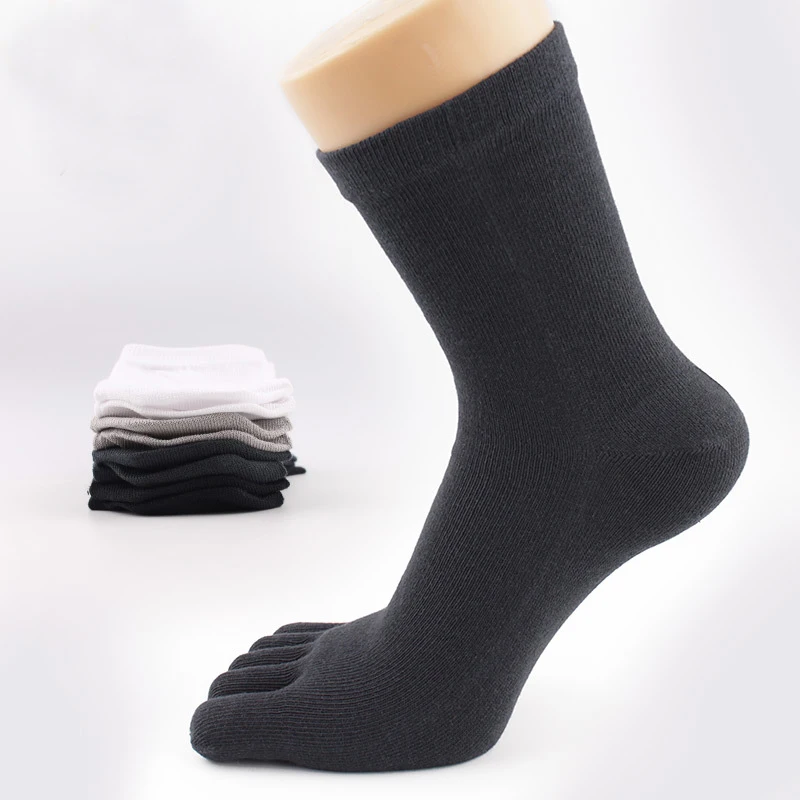 1 Pair Mens Cotton Five Finger Socks for Mens Casual Breathable Toe