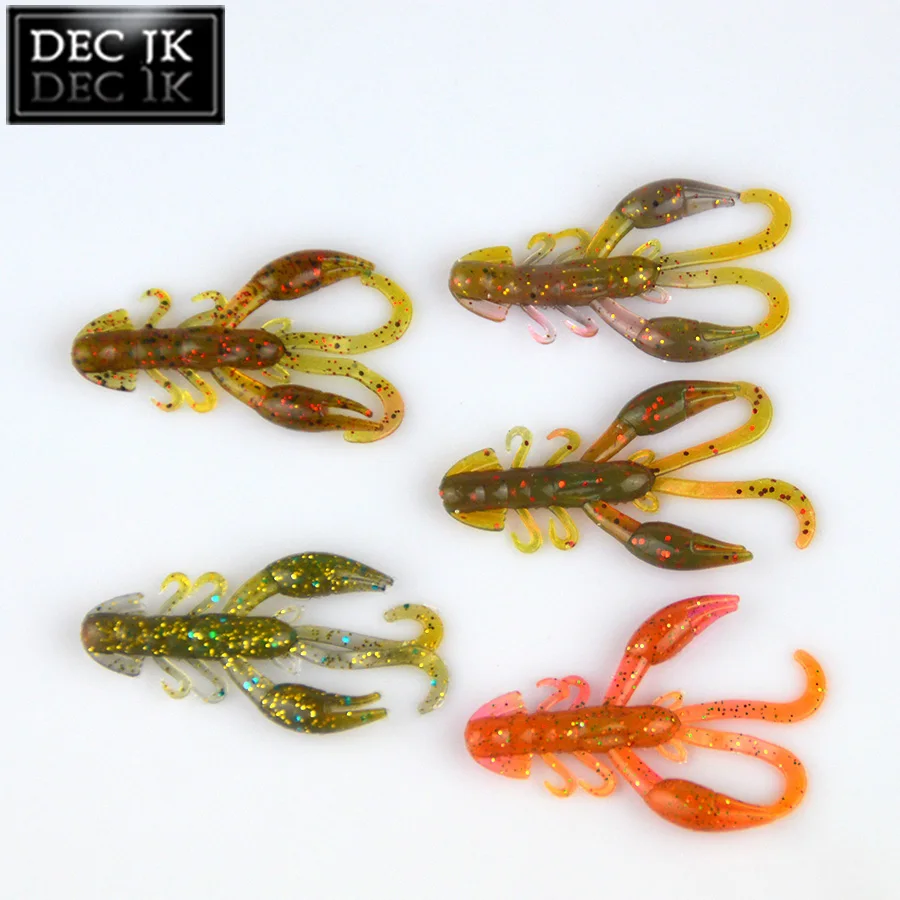 20PCS Shrimp Soft Silicone Fishing Lure Peche Crazy Flapper Craws ArtificialBaitWobbler Bass Baits For Fishing Tackle Lures Set (5)
