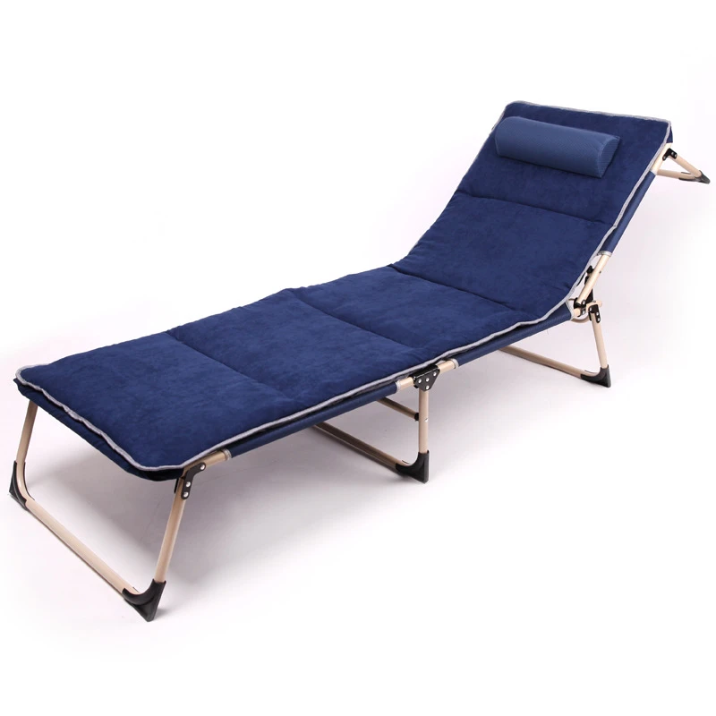 Simple Modern Portable Folding Household Office Leisure Lying Bed Reinforced Thickening Single Bed Beach Sun Lounger Chairs