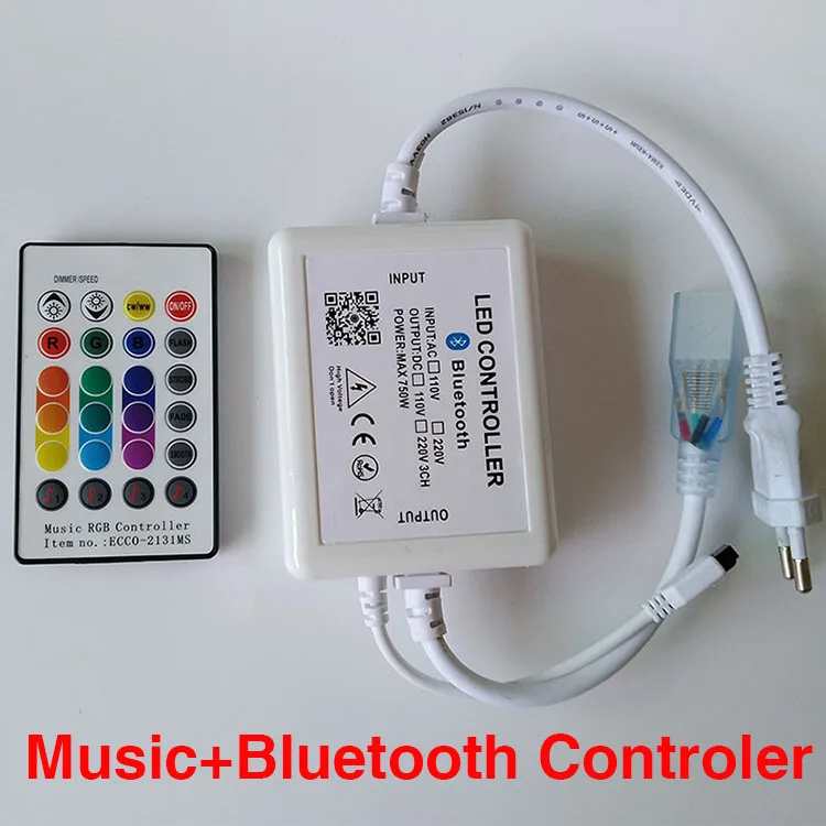 Bluetooth Wifi + Music Controler Ac110v And Ac220v Rgb Led Strip Light