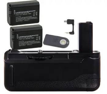 

JINTU vertical Battery Grip +2x NP-FW50 Batteries + IR Remote kit for Sony A6000 Camera as BG-3DIR W/ 2-step shutter button