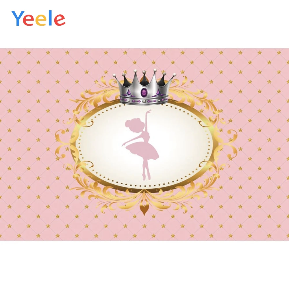 

Yeele Pink Crown Dance Photography Backgrounds Baby Girl Birthday Party Custom Vinyl Photographic Backdrop For Photo Studio