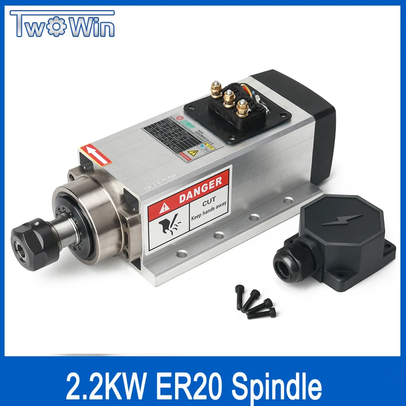 【US Ship】2.2KW Air cooled Spindle Motor ER20 Runout 0.01mm 220V For CNC Milling