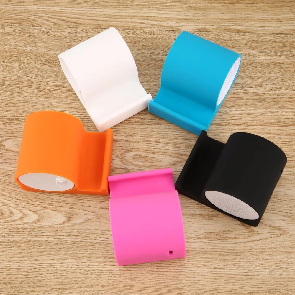 

Portable Wireless Handsfree Mini Bluetooth Speaker With Phone Holder Function Mount Stand Desktop Cradle Speaker