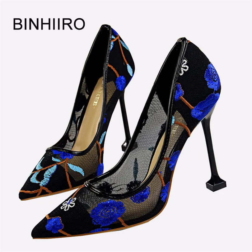 

BINHIIRO Spring Woman Pumps Lace Pointed Toe Thin High Heels Sexy Wedding Shoes Elegant Black Dress Pumps For Women Party Shoes