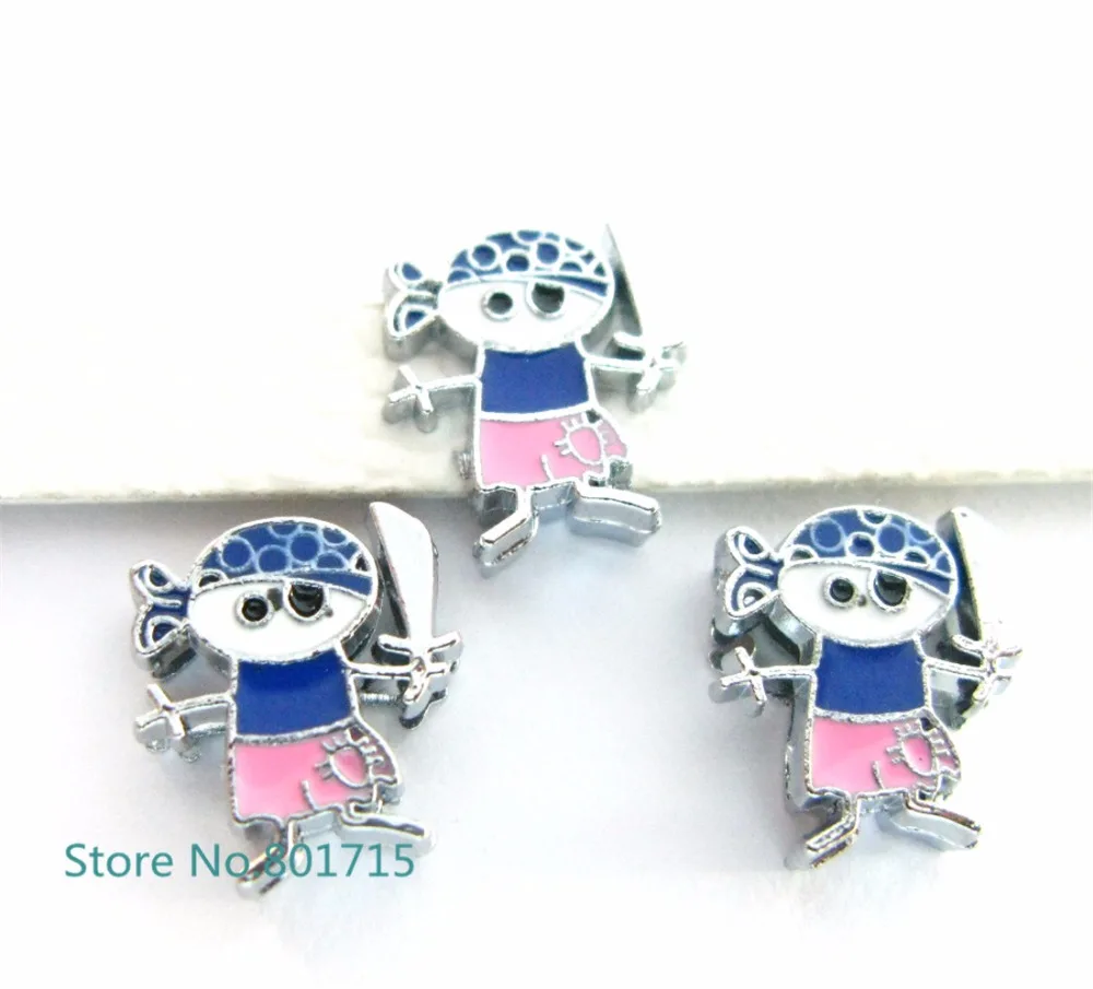 

10pcs 8mm pirate Slide Charms Fit Pet Dog Cat Tag Collar Wristband SL461