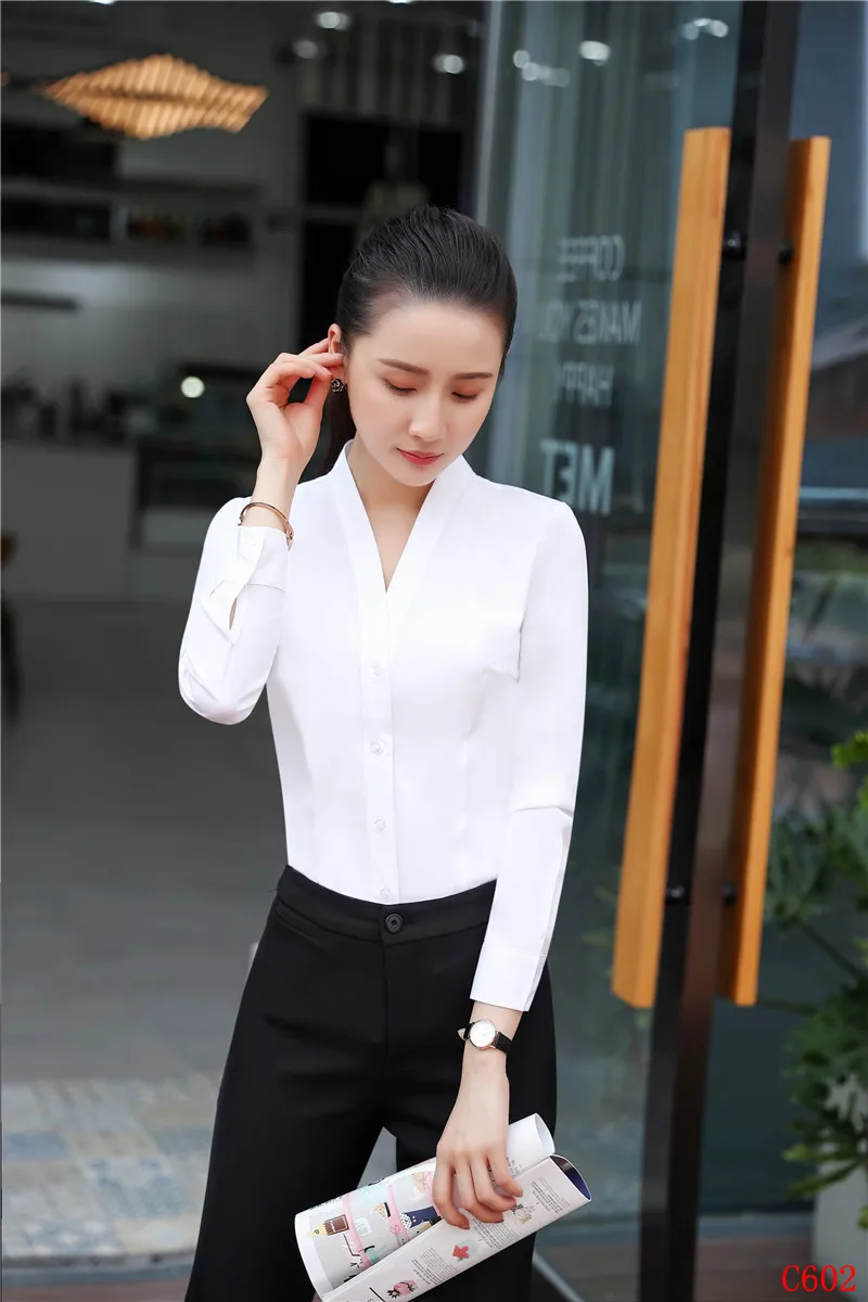 Donne Vestiti Stili Usura Bianco 2 Delle Del Pezzo Ufficio Set Lavoro E Modo Magliette Camicette Di Pant Uniformi Ol Signore Awq0tt