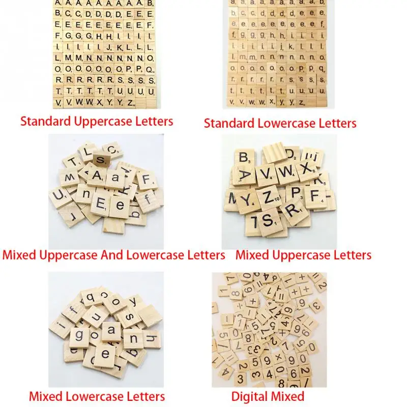 100 шт. алфавитная плитка полный деревянный номер скрапбукинг ручной работы слово имя Tage письмо набор Scrabble домашний декор
