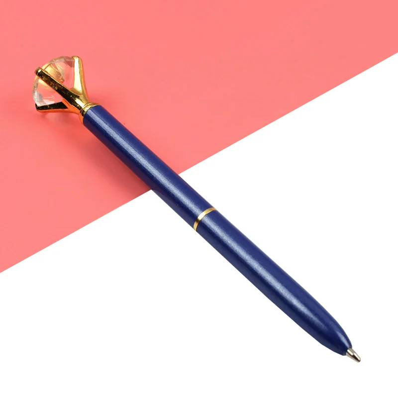 1 шт Kawaii Шариковая ручка большой драгоценный камень металлическая шариковая ручка с большим бриллиантом синяя и черная волшебная ручка модные школьные офисные принадлежности