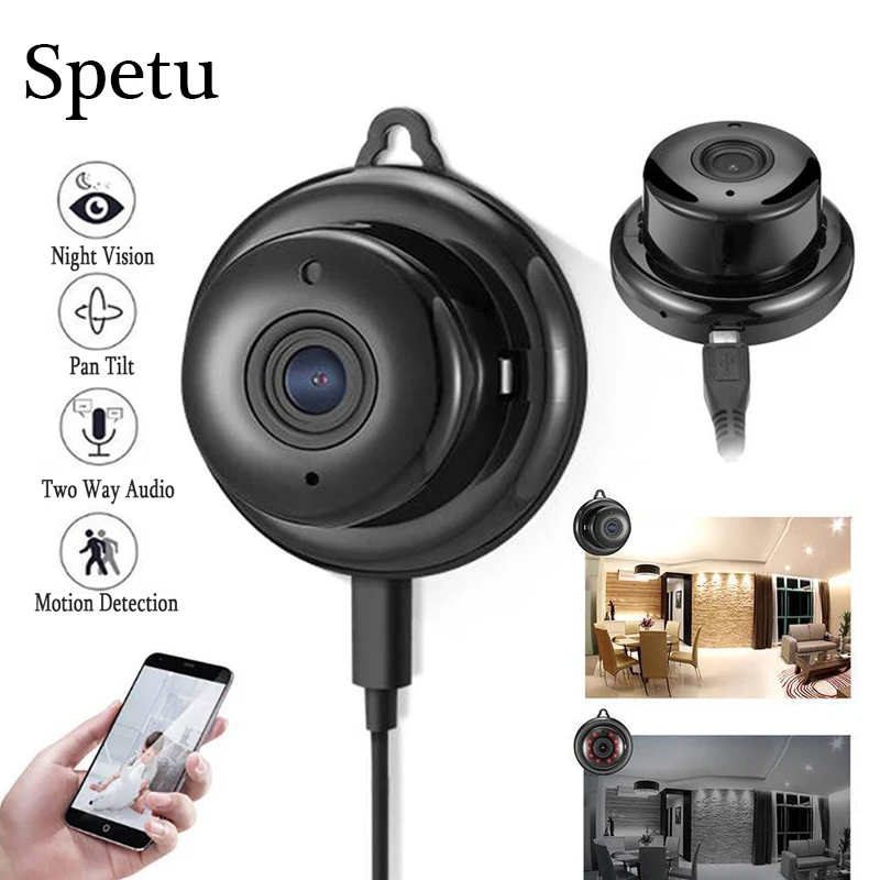

Spetu Wireless Home Security HD Night Vsion IP Camera 1080P Wifi Mobile Phone Remote Monitor Two Way Audio Surveillance Cameras