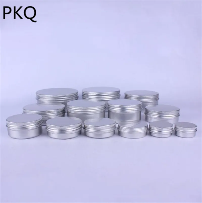 

30pcs/lot Aluminum Jars 80ml 100ml 120ml 150ml 200ml 250ml Empty Cosmetic Metal aluminum Tin Containers silver Makeup bottle box