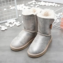 И розничная ; высококачественные женские классические зимние ботинки в австралийском стиле; зимние ботинки из натуральной кожи на натуральном меху; Брендовая женская теплая обувь