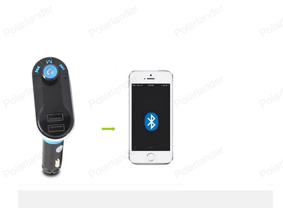 Bluetooth Handsfree CarKit Bluetooth FM передатчик MP3 плеер, автомобильный набор, Зарядное устройство для смартфонов