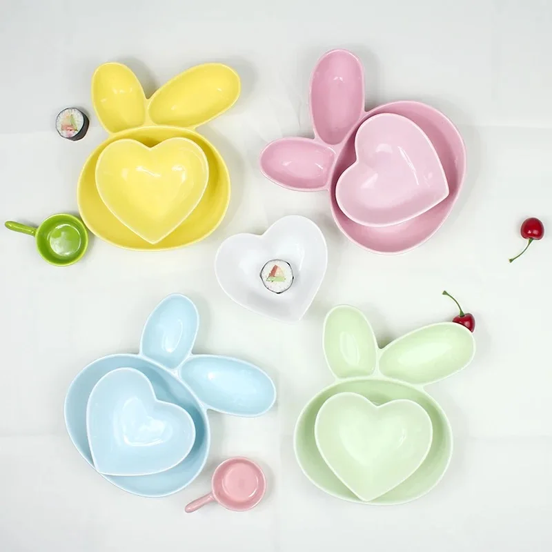 

3 PCS Set Toddler Baby Kids Child Lid Training Bowl with Spoon Cartoon Baby Feeding Ceramic Tableware Children Plate Suck