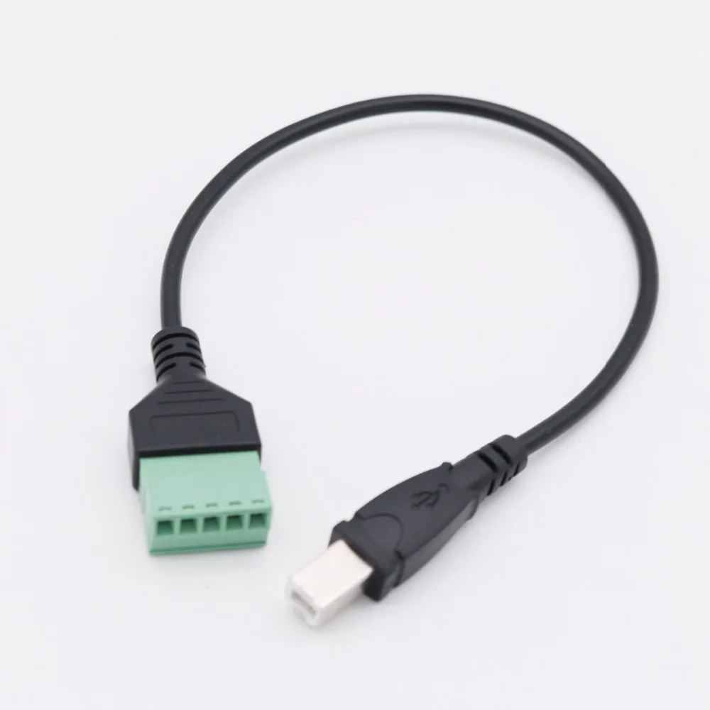 1 шт. 1FT USB 2 0 B штекер на 5 Pin винт с защитным разъемом без разъема разъем адаптера