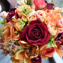 Роскошные свадебные букеты, цветочные розы цветы Свадебные букеты, свадебный букет, держащий букет, casamento, Аксессуары для фотографии DQG618