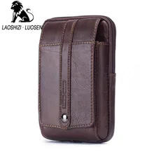 LAOSHIZI набедренная сумка из натуральной кожи сумка на пояс мешочки для телефона дорожная поясная сумка мужская маленькая поясная сумка кожаный чехол