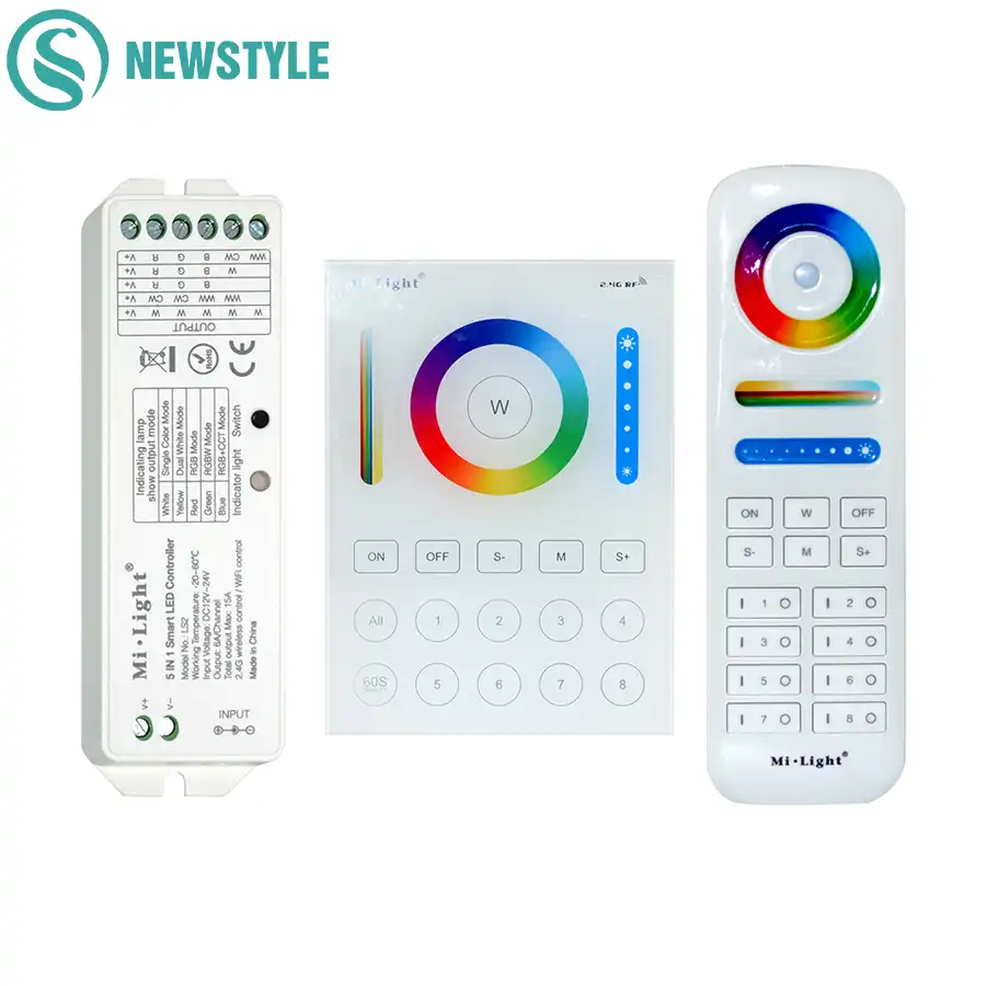 Mi-light LED WiFi Touch Panel 4 zona RGB RGBW strip controlador Wireless 2.4 GHz