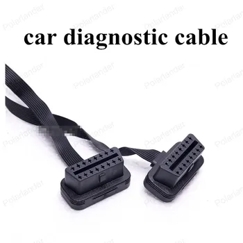 

hot sell OBD2 Male To Dual Female Y Splitter As Noodle Car Diagnostic Cable Elbow Extension Cable 30cm