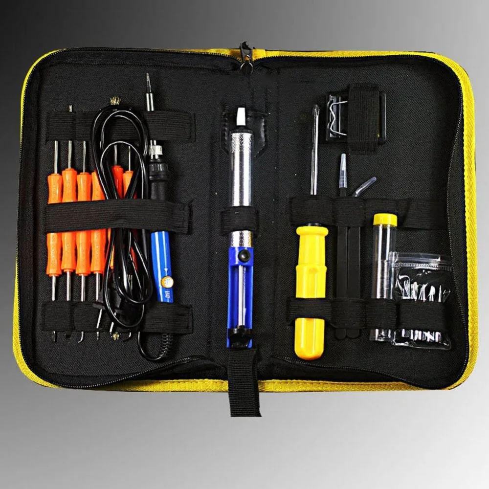 

Adjustable Temperature Electric Soldering Iron Portable Welding Repair Tool Suit EU/US Plug 60W Kit welding Tip Solder Wire