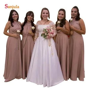 Bridesmaid Robe 2019 New Simple Elegant Chiffon Wedding Bridesmaids Dresses Long Women Party Gowns Vestido De Festa Bridesmaid Robe 2019 New Simple Elegant Chiffon Wedding Bridesmaids Dresses Long Women Party Gowns Vestido De Festa