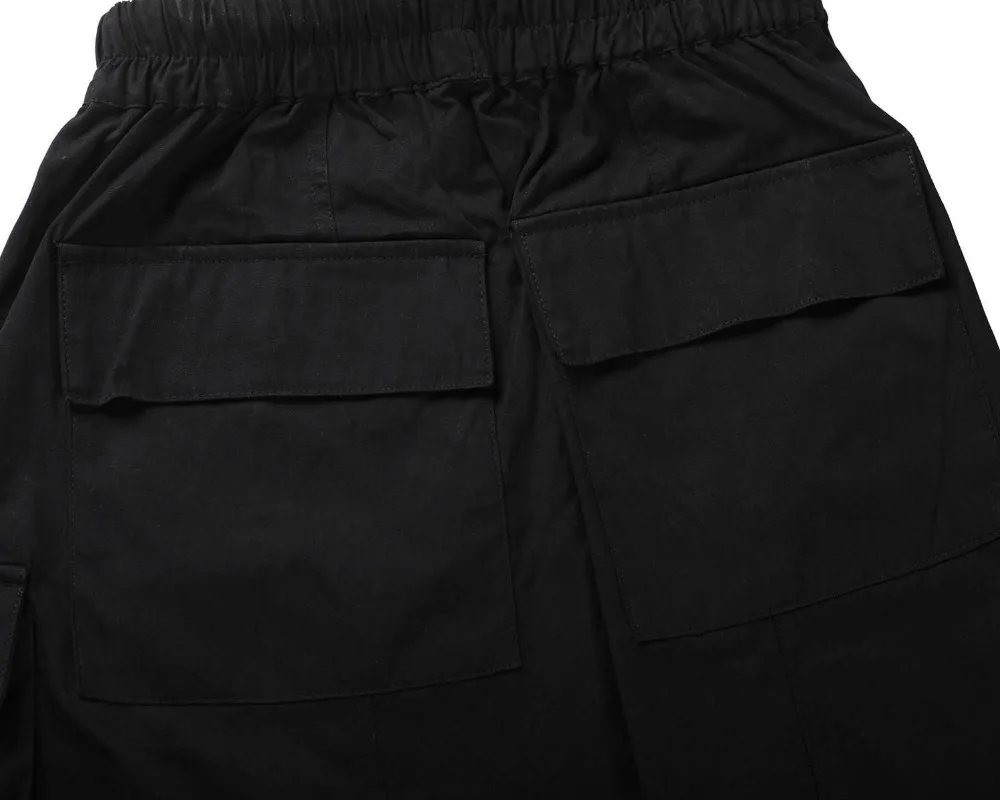 Привет уличная Ro Стильные черные низкие Dro промежность карго шорты