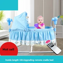 High Quality Multifunctional Electric Baby Cradle Baby Crib Intelligent Portable Folding Cradle with Music and Mosquito Net