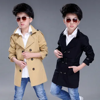 

2019 Spring Autumn Kids Boys Trench Boy Jacket Coat Children Outwear Clothes Kids Solid Jackets 5-15Y Boys Clothing