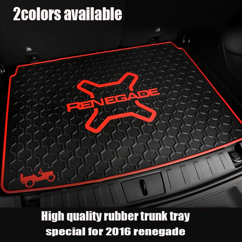 2 colors Rubber Trunk Organizer Tray Mat Slush Floor Mat Liner Mats Carpet Tray Cargo For 2015 2016 Jeep Renegade