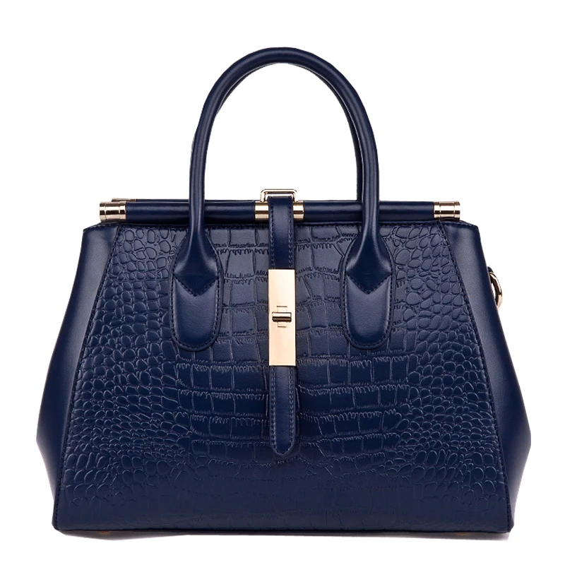 

New 2019 Genuine leather women handbag fashion ladies shoulder bag Messenger bag crocodile pattern luxury brand platinum bags