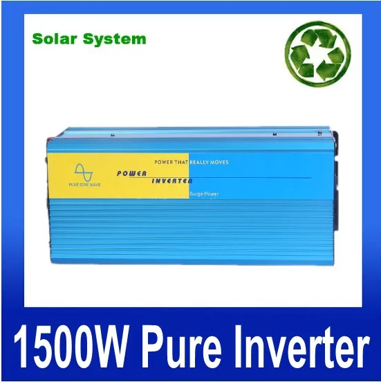 

1500W Off Grid Inverter 12V 24V DC to AC 100/110/120VAC or 220/230/240VAC with 3000W Surge Power, Solar Wind Inverter 1500W 24V