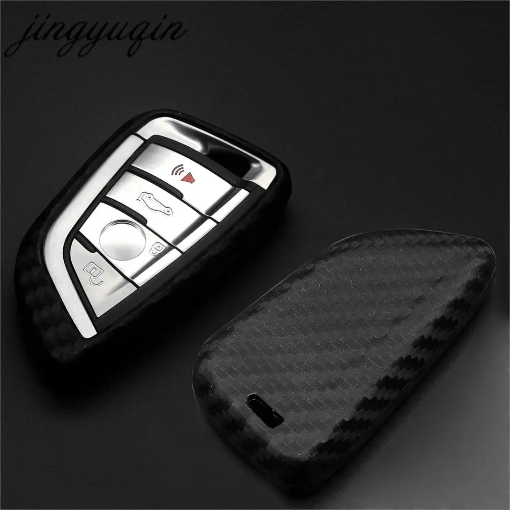 Чехол для ключей jingyuqin из углеродного силикона BMW X5 F15 X6 F16 G30 7 серии G11 X1 F48 F39 без